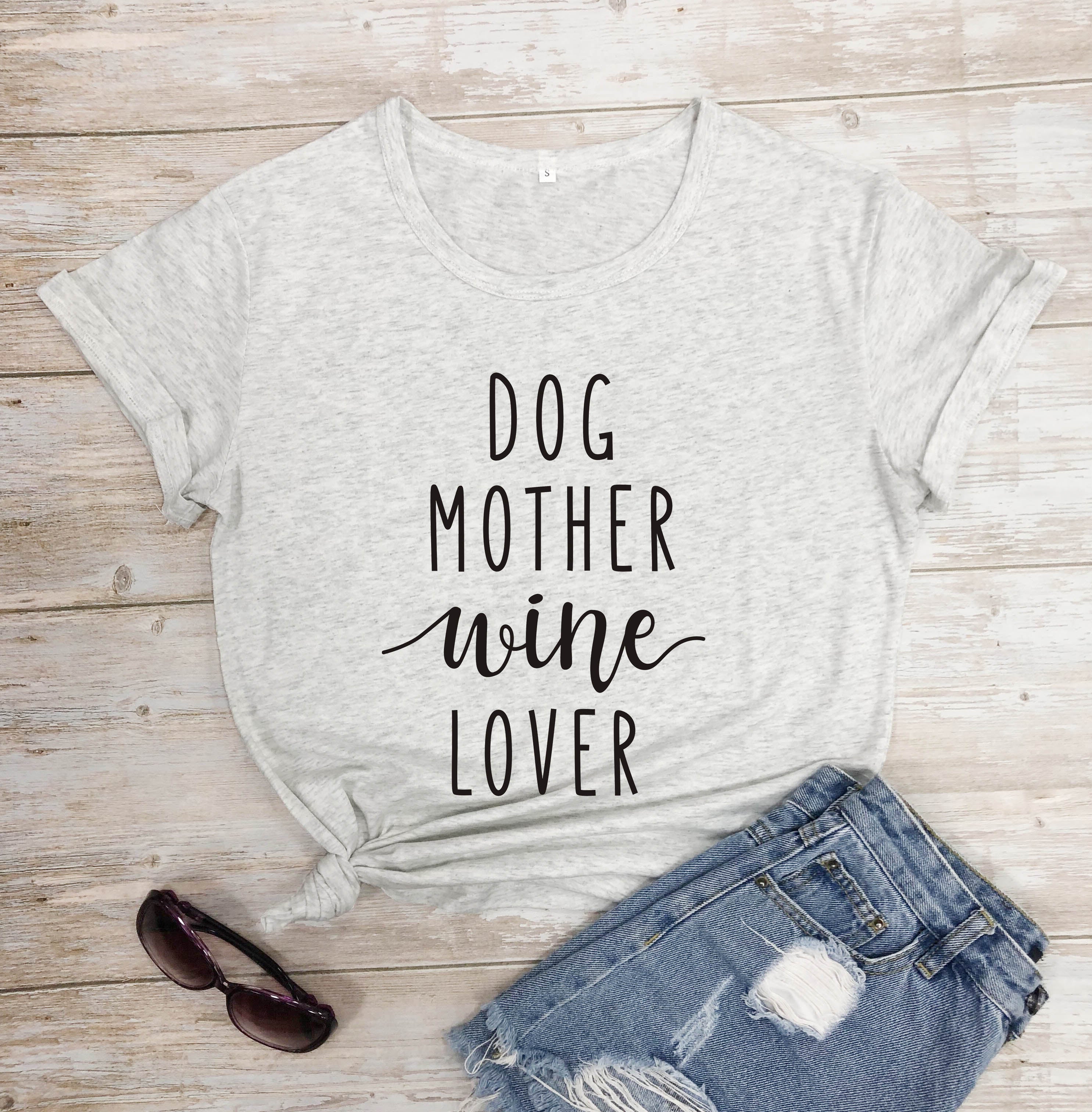 Dog Mother Wine Lover T-shirt