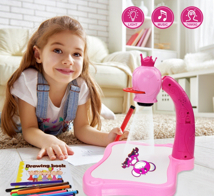 Children LED Projector Drawing Table
